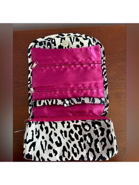 Animal Print Travel Jewelry Case Pink Satin Interior